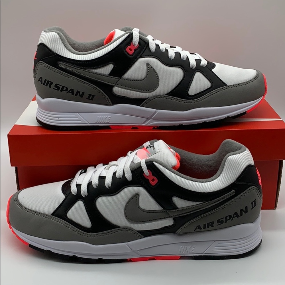 NIKE AIR SPAN II black/dust-solar red white men’s - Picture 11 of 16
